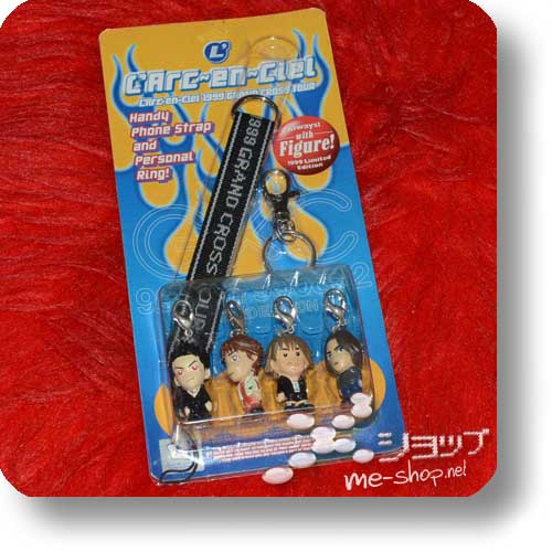 L'ARC~EN~CIEL - 1999 GRAND CROSS TOUR Orig. Mascot Figure Handy Phone Strap Set (5-tlg. Schlüssel-/Handyanhängerset) (Re!cycle)-0