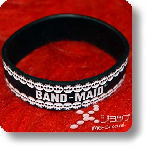 BAND-MAID - Silikon-Armband schwarz/weiß (rubber wristband / bracelet, orig.Tourmerchandise) (Re!cycle)-0