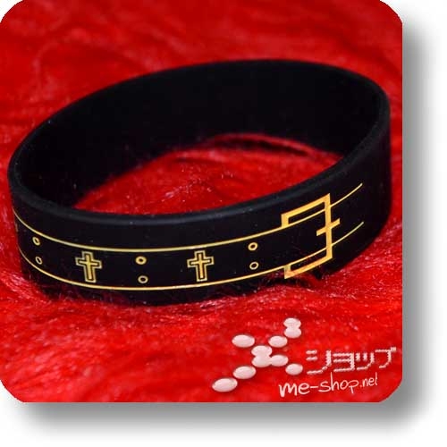 BAND-MAID - Silikon-Armband schwarz/gelb (rubber wristband / bracelet, orig.Tourmerchandise) (Re!cycle)-27973